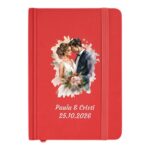 Agenda A5 rosie, coperta hartie, coperta solida