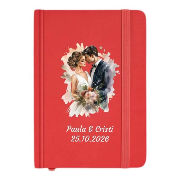 Notebook A6 personalizat, rosu, agenda, cadou, amintire unica
