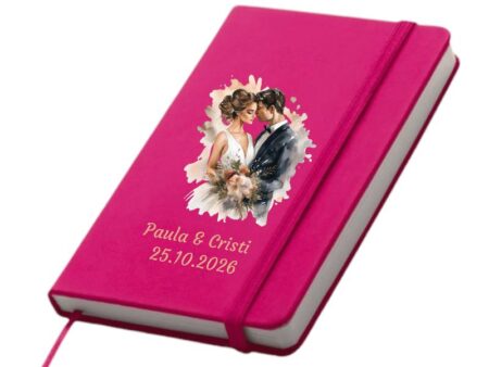 Notebook A5, roz, hartie reciclata, 196 pagini, coperta personalizabila