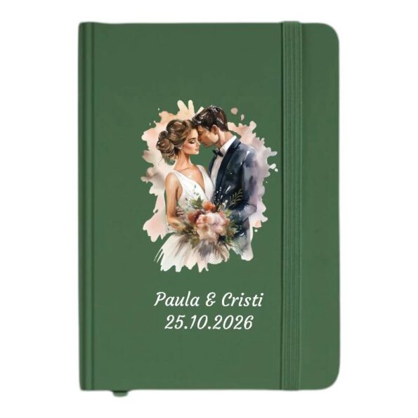 Notebook A6, verde, caiet personalizat, amintire, jurnal, marturie