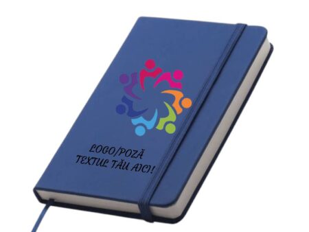 Agenda nedatata personalizata, albastru, A5, cadou