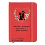 Notebook A6 personalizat, rosu, agenda, cadou, amintire unica