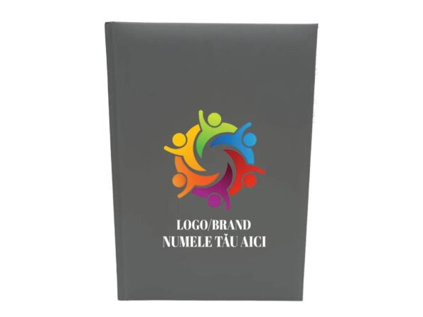 agenda personalizata A5, hartie alba neliniata, flexibila, fara data