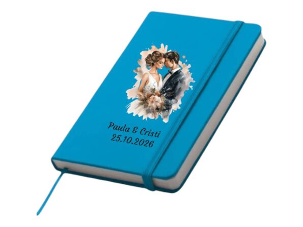 Notebook, turcuaz, A6, notes, jurnal, agenda, marturie, nunta, botez
