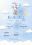 Invitatie online botez albastra cu baloane