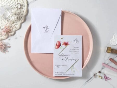 Invitatie nunta cu maci 7136