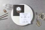 Invitatie nunta neagra cu auriu 7133