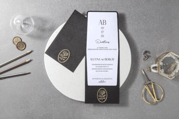 Invitatie nunta neagra 7115