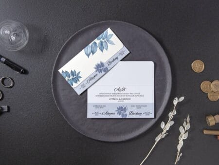 Invitatie nunta alba cu verde 7045