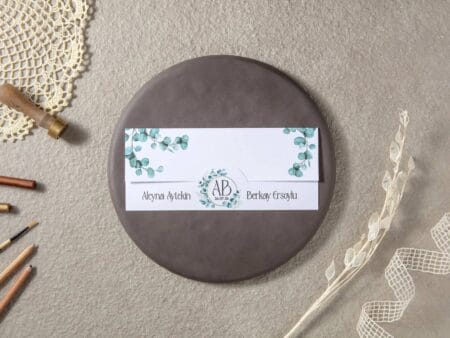 Invitatie nunta verde clasica 7146