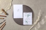 Invitatie nunta alba cu eucalipt 7096
