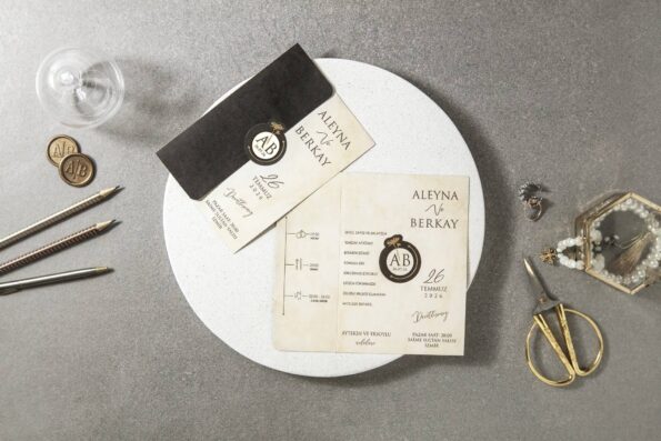 Invitatie nunta cu negru 7134