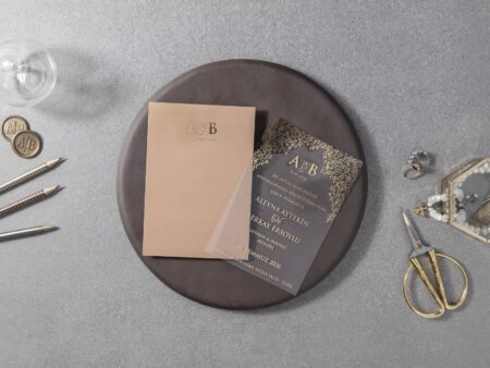 Invitatie nunta roz plexiglas 7154