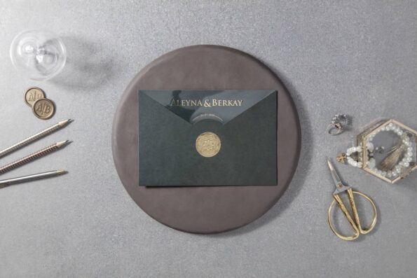Invitatie nunta verde plexiglas 7157