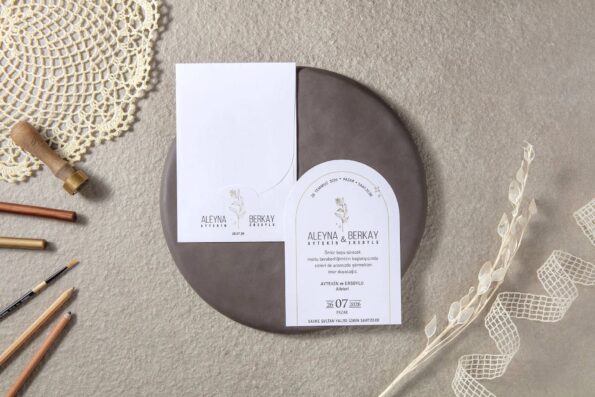invitatie nunta alba eleganta 7083