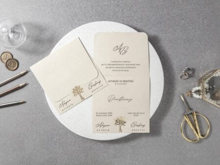 Invitatie nunta crem 7107