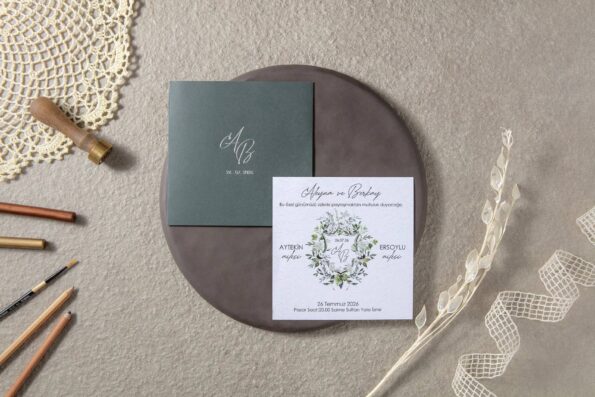Invitatie nunta verde 7114