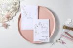 Invitatie nunta alba cu auriu 7106