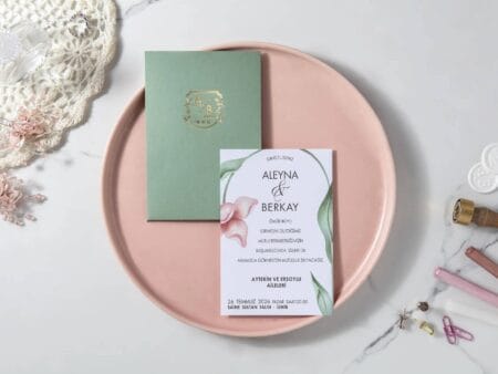 Invitatie nunta cu plic verde 7124