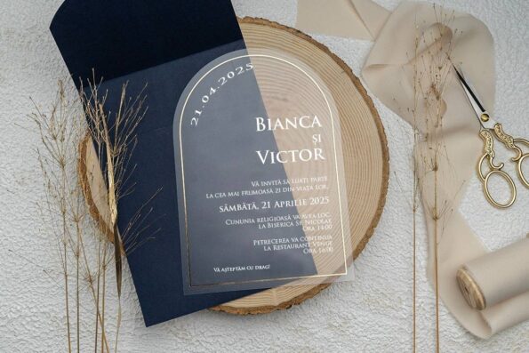 Invitatie nunta plexiglas 9311ek