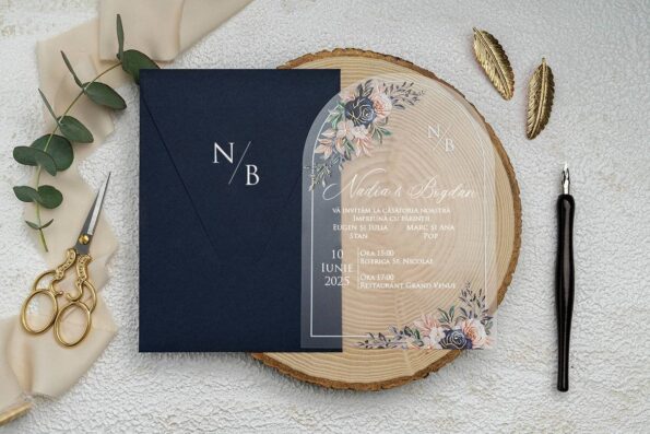 Invitatie nunta plexiglas 9369ek