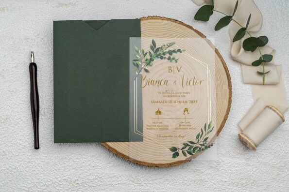 Invitatie nunta plexiglas 9366ek