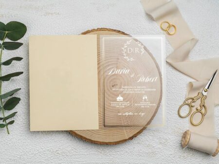 Invitatie nunta plexiglas 9316ek