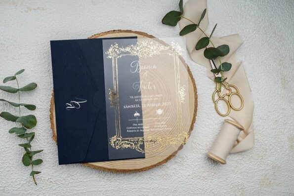 Invitatie nunta plexiglas 9367ek