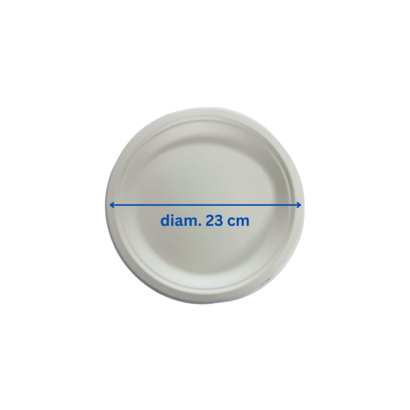 Farfurie rotunda din trestie zahar 23 cm SET 50buc