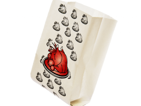 Punga rotiserie hartie 13x8x27cm alba rezistenta grasimi