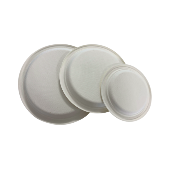Farfurie rotunda din trestie zahar 23 cm SET 50buc