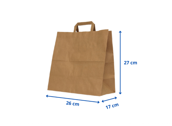 SET Punga cu maner interior kraft 26x17x27cm 250 buc.