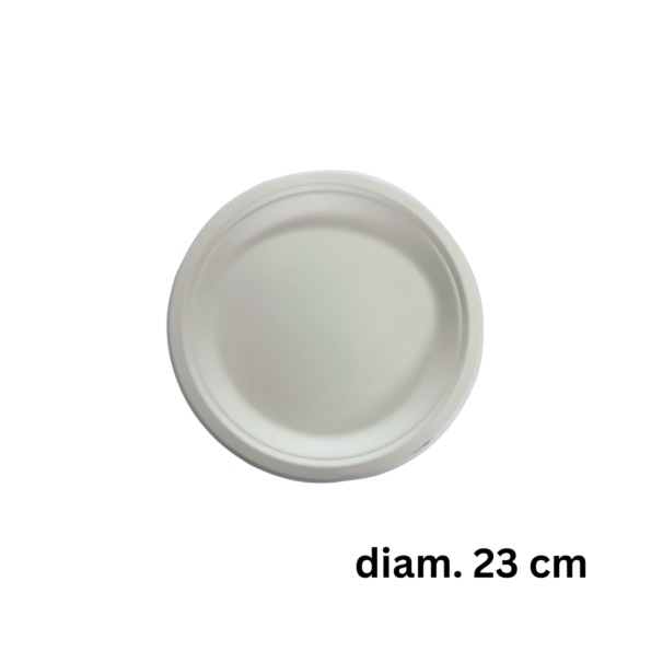 Farfurie rotunda din trestie zahar 23 cm SET 50buc