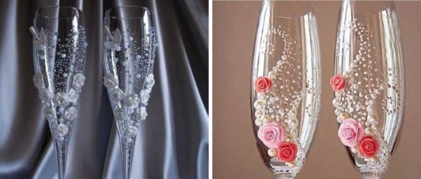 Pahare de nunta DIY: Idei creative pentru decorarea paharelor mirilor