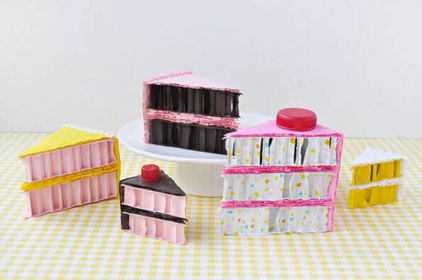 Cum faci cutii sub forma de felie de tort – 6 pasi Cum faci cutii sub forma de felie de tort – idee creativa de craft pentru copii