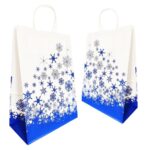 Sacosa Craciun albastra 22x12x31cm