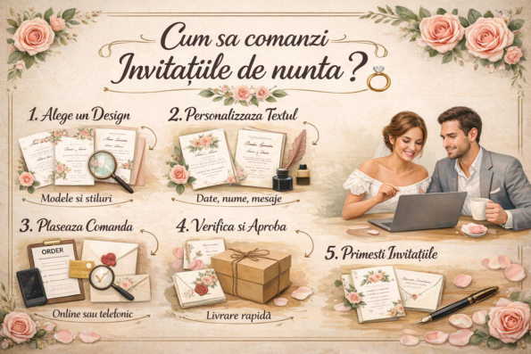 Cum sa comanzi invitatiile de nunta? 7 Pasi esentiali Cum sa comanzi invitatiile de nunta? 7 Pasi esentiali