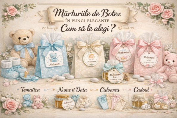Pungi botez Ghid de alegere si stil 2026 Marturiile de botez in pungi elegante: Cum sa alegi ambalajul perfect pentru un eveniment cu stil