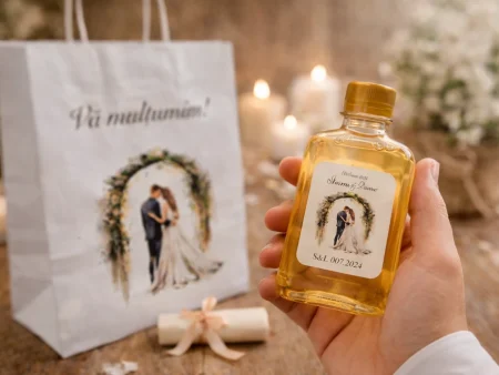 Set marturii nunta alb cu miri Colectia Romantic EMPB-SET113