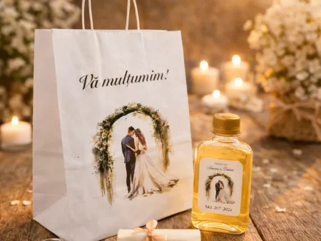 Set marturii nunta alb cu miri Colectia Romantic EMPB-SET113