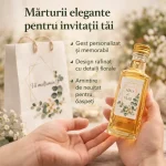 Set Complet Marturii Nunta Eucalipt | Sticla 250ml & Punga | eMarturii