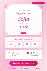 Invitatie Roz pentru Petrecere