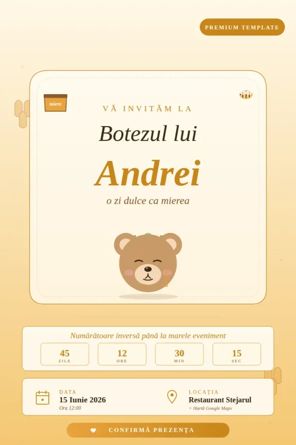 Invitatie botez Ursulet