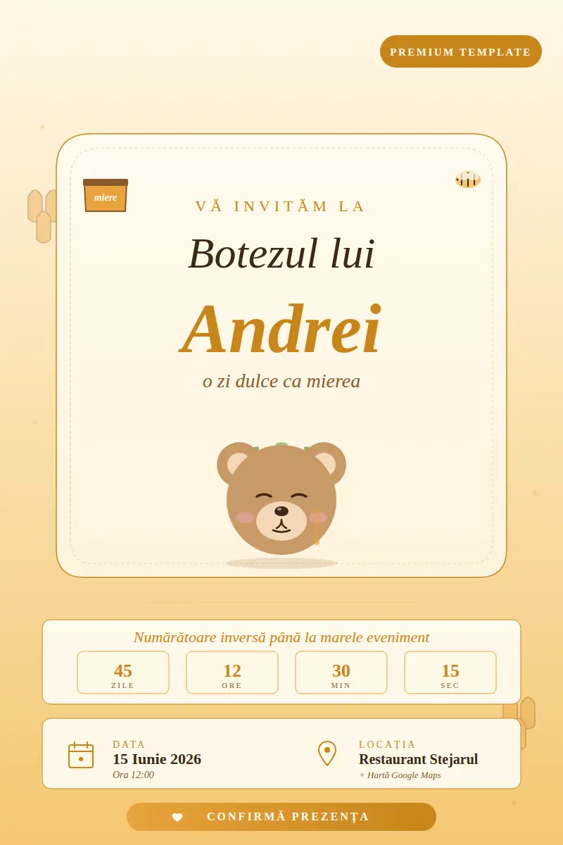 Invitatie botez ursulet – idei originale pentru botez