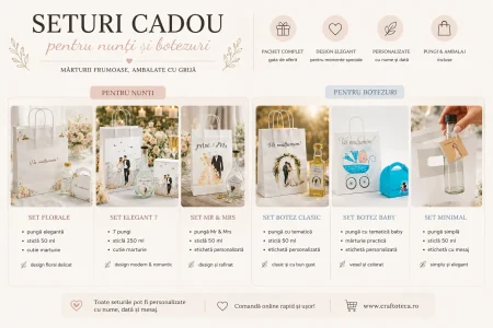Seturi cadou pentru nunti si botezuri – Ghidul complet al marturiilor memorabile 8 Seturi cadou pentru nunti si botezuri