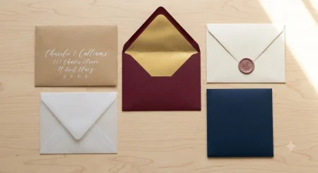 Plicuri pentru invitatii de nunta – ghid complet 2026 3 plicuri nunta elegante 2026