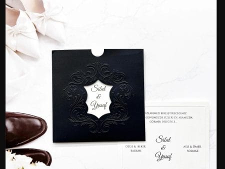 Invitatie nunta 2632 luxury Black White Armony 2026